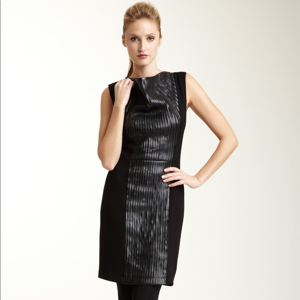 Bagatelle Black Leather Panel Dress